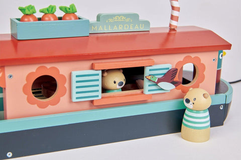 Tender Leaf Toys Little Otter Canal Boat Wood Toy at Butter Bug Boutique