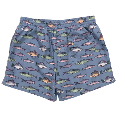 Mens Swim Trunks - Bluestone Multi Fishes