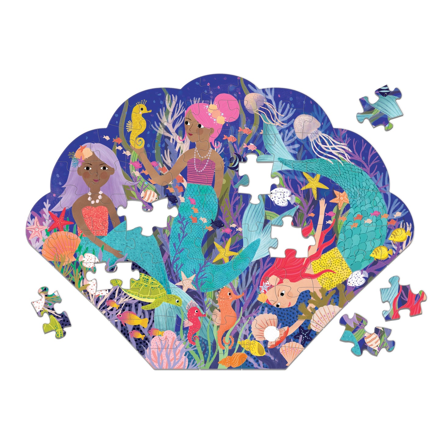 Mermaid Cove 75 Piece Shaped Scene puzzle - Mudpuppy