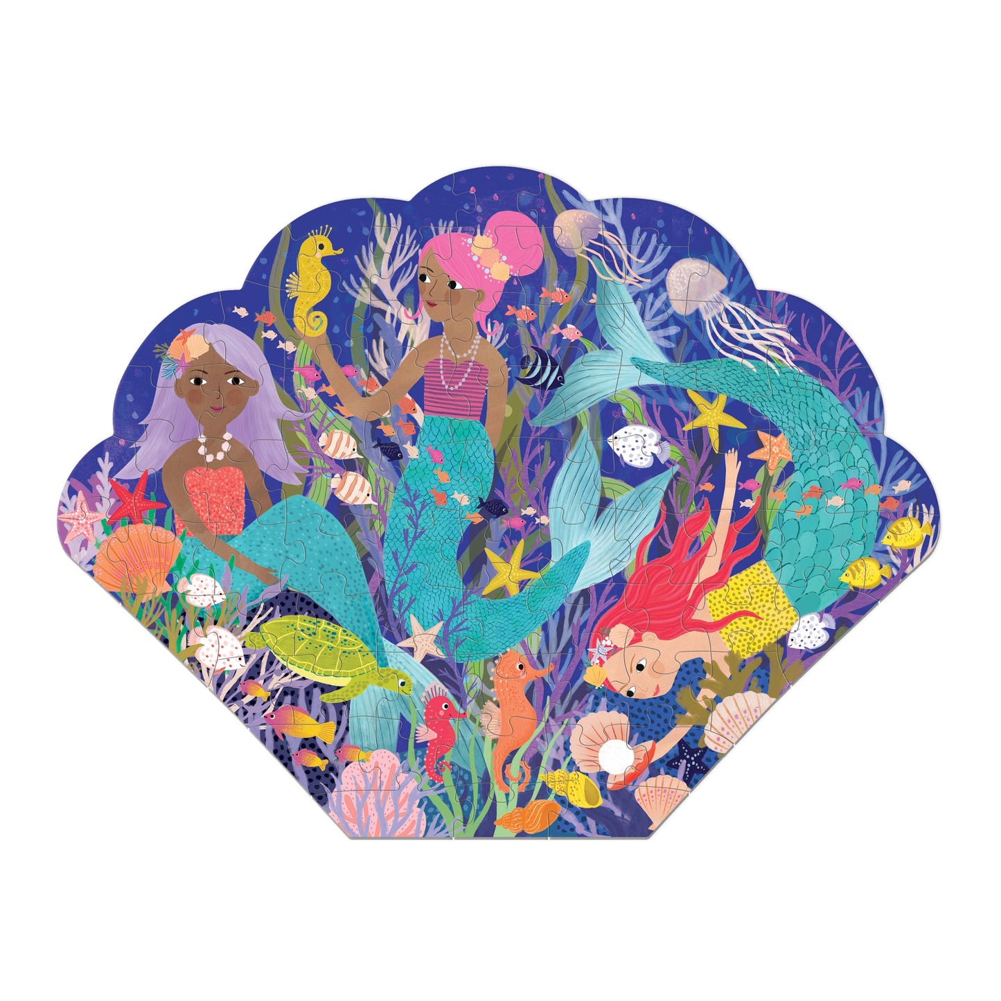 Mermaid Cove 75 Piece Shaped Scene puzzle - Mudpuppy