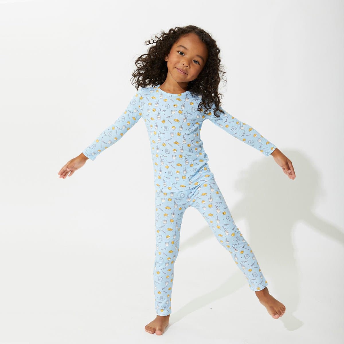 Milk and Cookies Bamboo PJ Set - Blue - Bellabu Bear