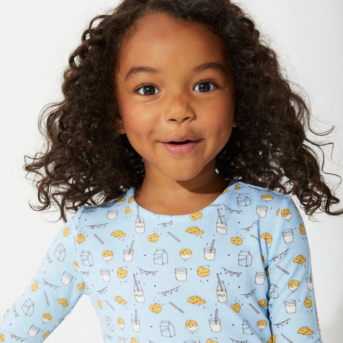 Milk and Cookies Bamboo PJ Set - Blue - Bellabu Bear