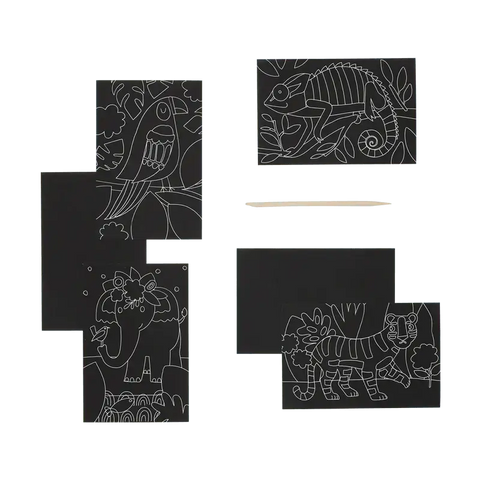 Mini Scratch & Scribble Art Kit (Jungle Fun) - OOLY