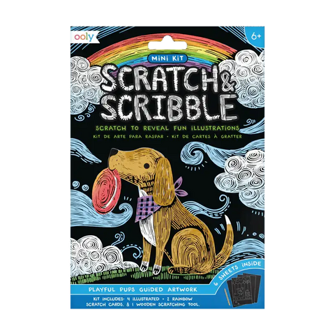 Mini Scratch & Scribble Art Kit (Playful Pups) - OOLY