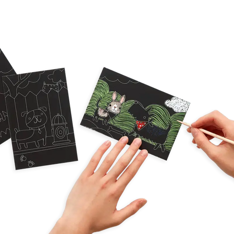 Mini Scratch & Scribble Art Kit (Playful Pups) - OOLY