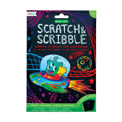 Mini Scratch & Scribble Art Kit (Wacky Universe) - OOLY