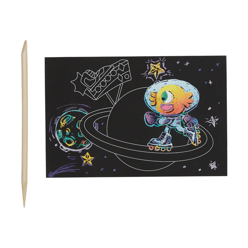 Mini Scratch & Scribble Art Kit (Wacky Universe) - OOLY