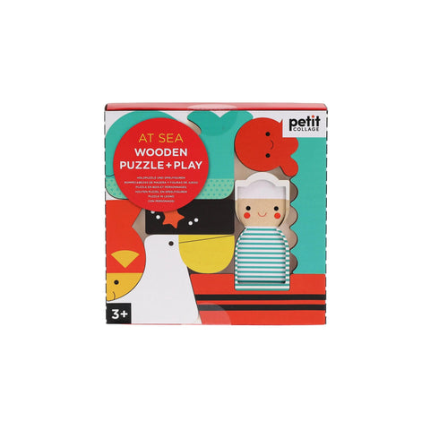 Petit Collage Mini Wood Puzzle At Sea Wooden Toys for Kids at Butter Bug Boutique