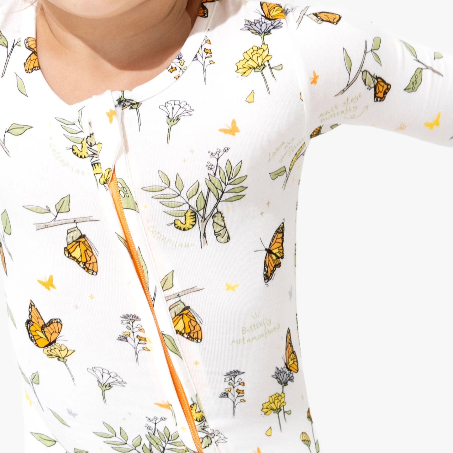 Monarch Butterfly Convertible Footie Bamboo Pajama