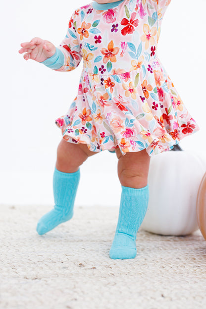 Moss & Latte Pearl Knee High Socks Set - Birdie Bean