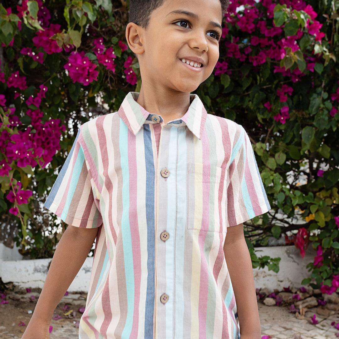 Boys Jack Shirt - Multi Vintage Stripe