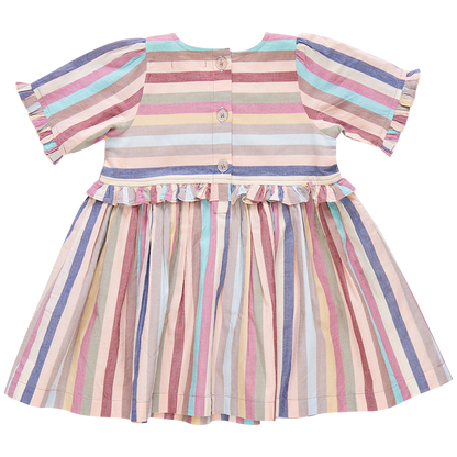 Girls Raquel Dress - Multi Vintage Stripe