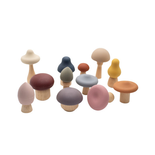 Mushroom Wood & Silicone Teething Toy - Lytl Store