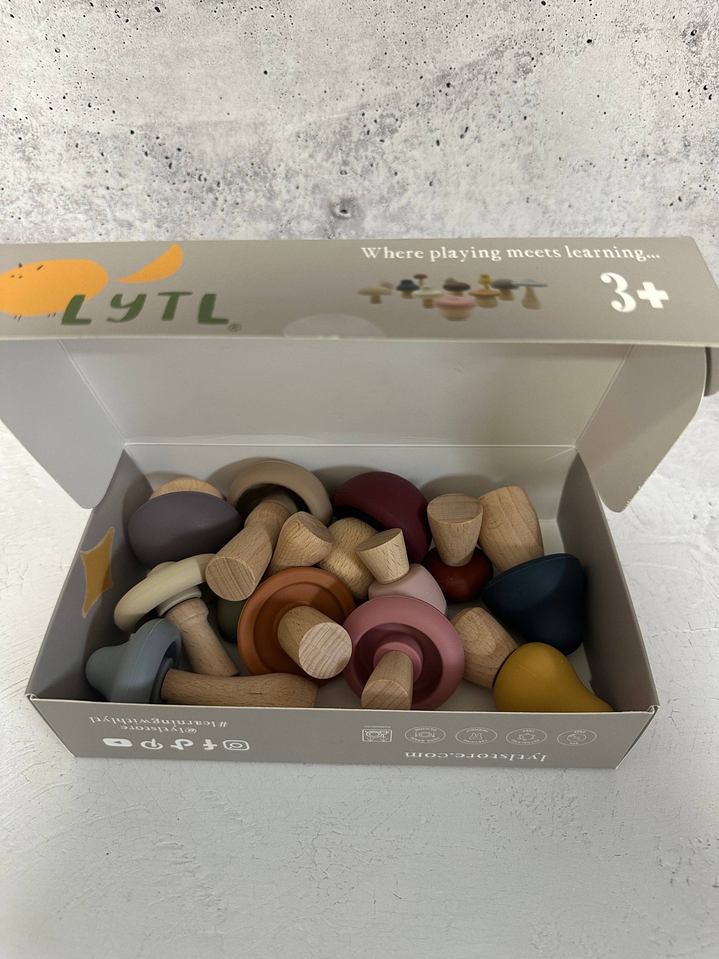 Mushroom Wood & Silicone Teething Toy - Lytl Store