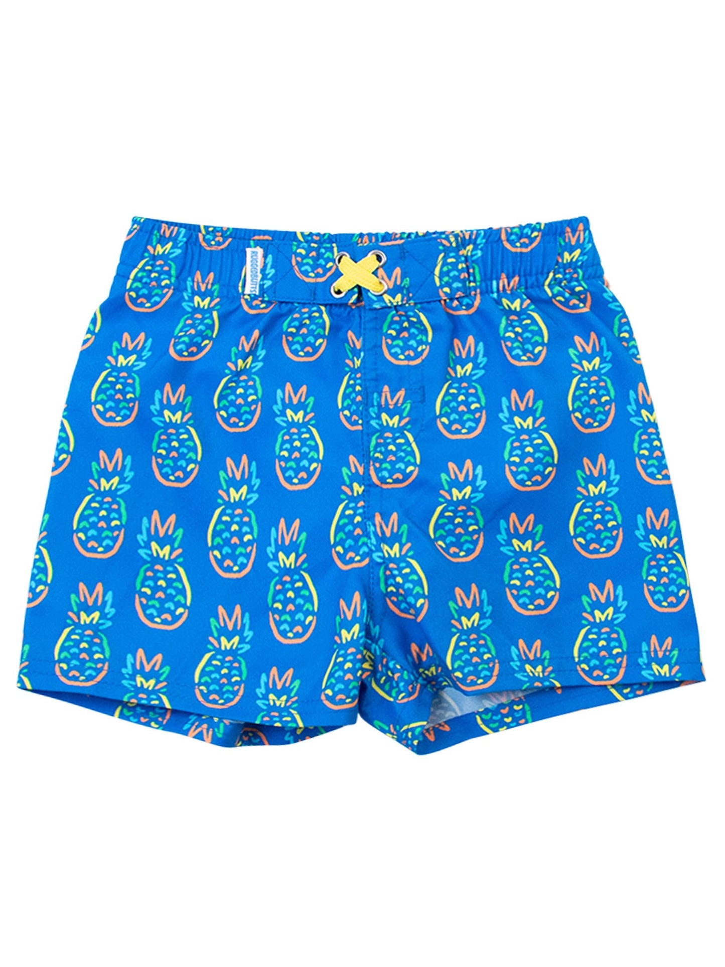 Neon Blue Pineapples Swim Trunks - RuffleButts + RuggedButts