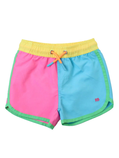 Neon Color Block Swim Trunks - RuffleButts + RuggedButts