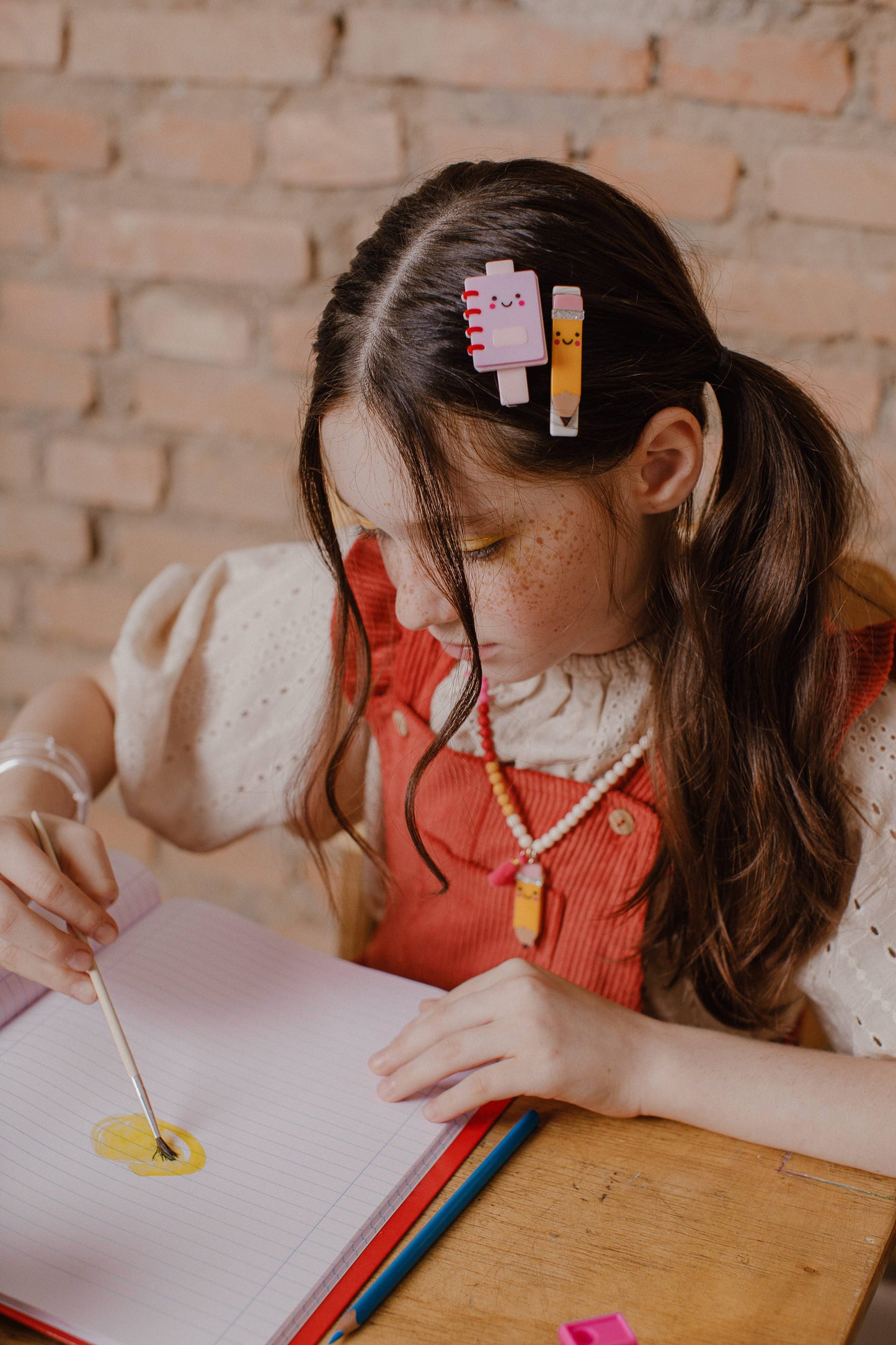 Notebook Pencil Hair Clips - Lilies & Roses NY