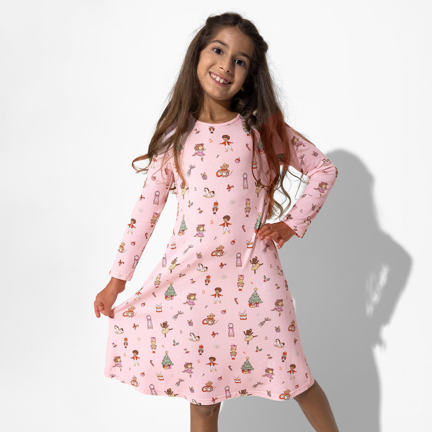 Nutcracker Pink Bamboo Girls' Dress - Bellabu Bear