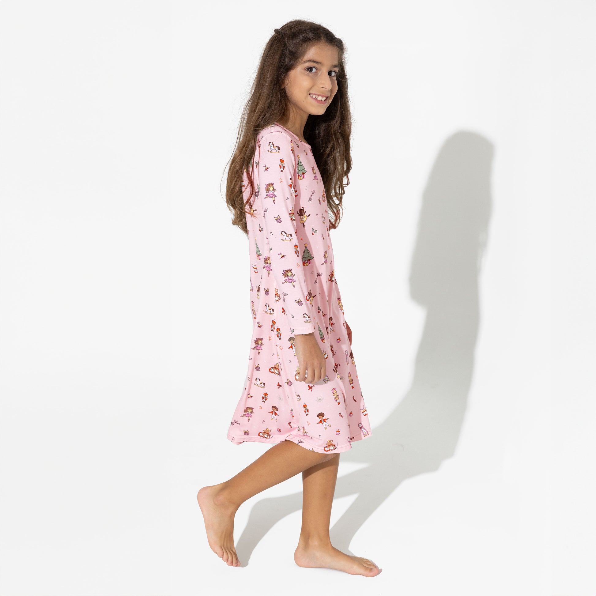 Nutcracker Pink Bamboo Girls' Dress - Bellabu Bear