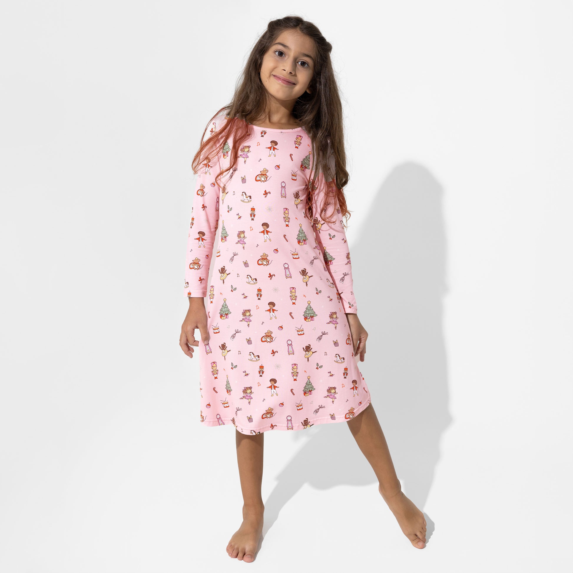 Nutcracker Pink Bamboo Girls' Dress - Bellabu Bear