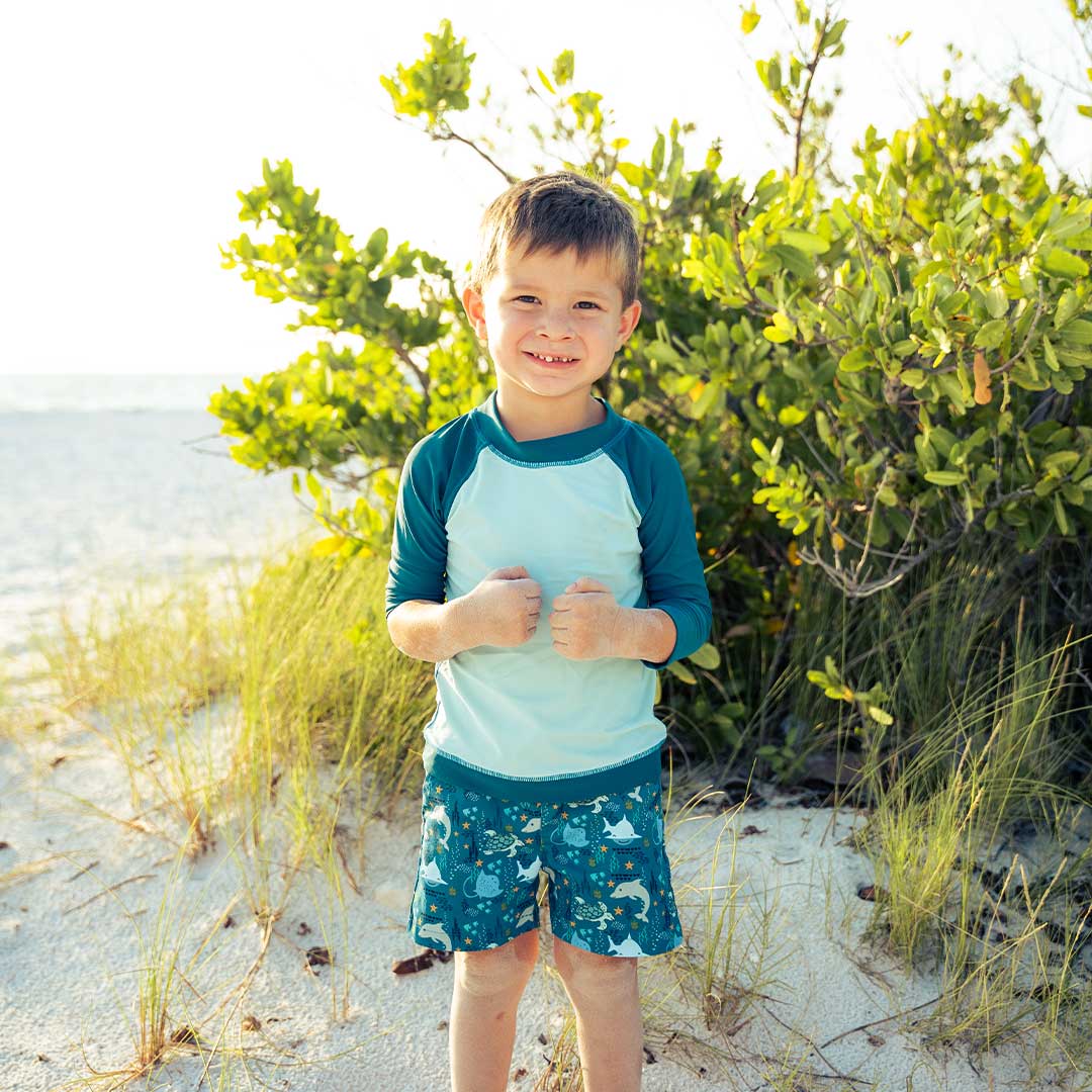 Ocean Blue Swim Rashguard - Emerson and Friends