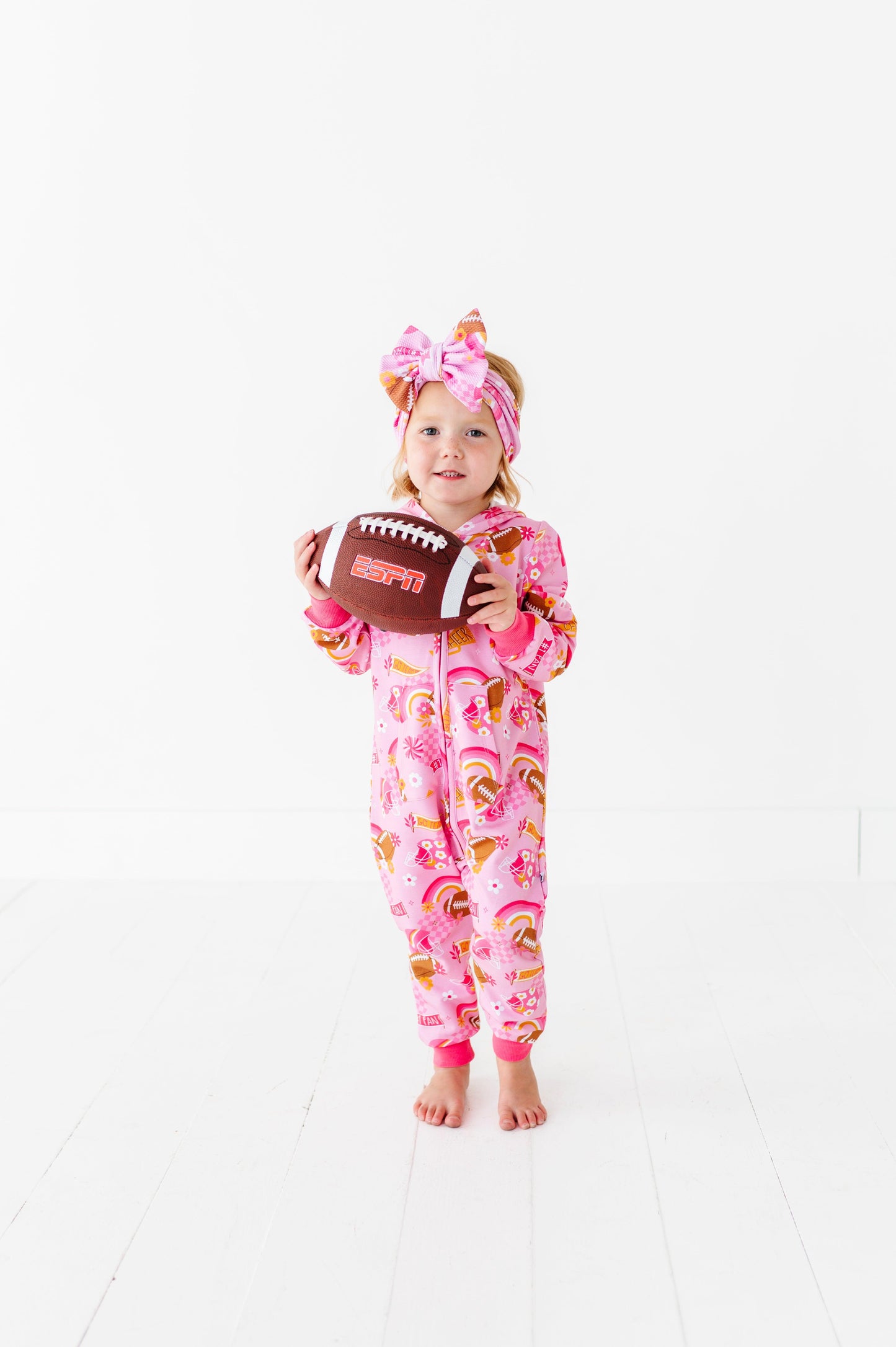 On Game Days We Wear Pink French Terry Romper - Kiki + Lulu