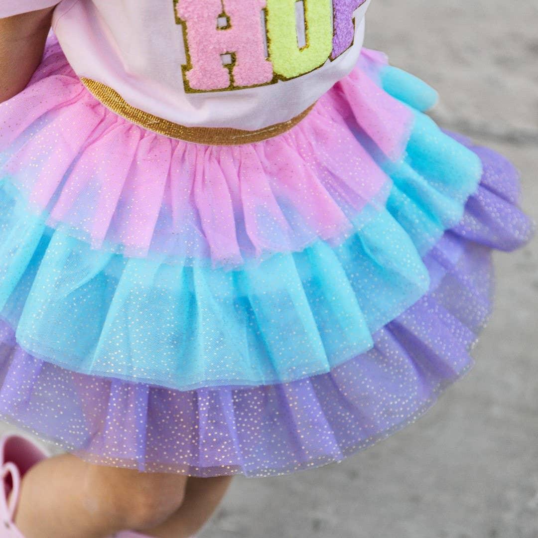 Pastel Petal Girls Tutu Skirt - Sweet Wink