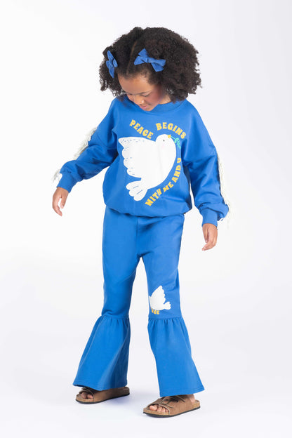 Peace Dove Flared Track Pants - Rock Your Baby