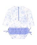 Periwinkle Butterfly Garden One Piece Rash Guard - RuffleButts + RuggedButts