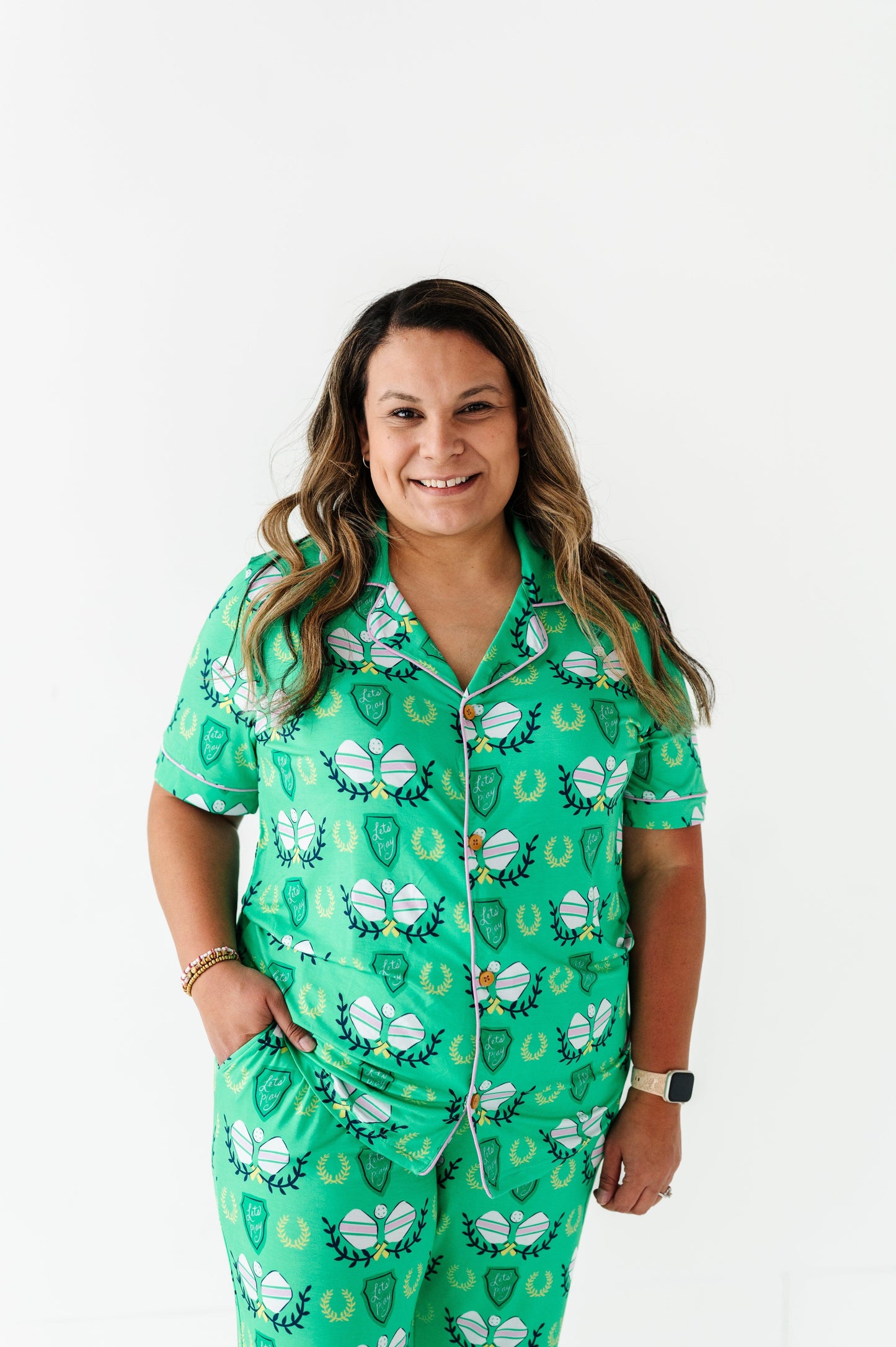 Pickleball Womens Bamboo Pajama Set - Kiki + Lulu