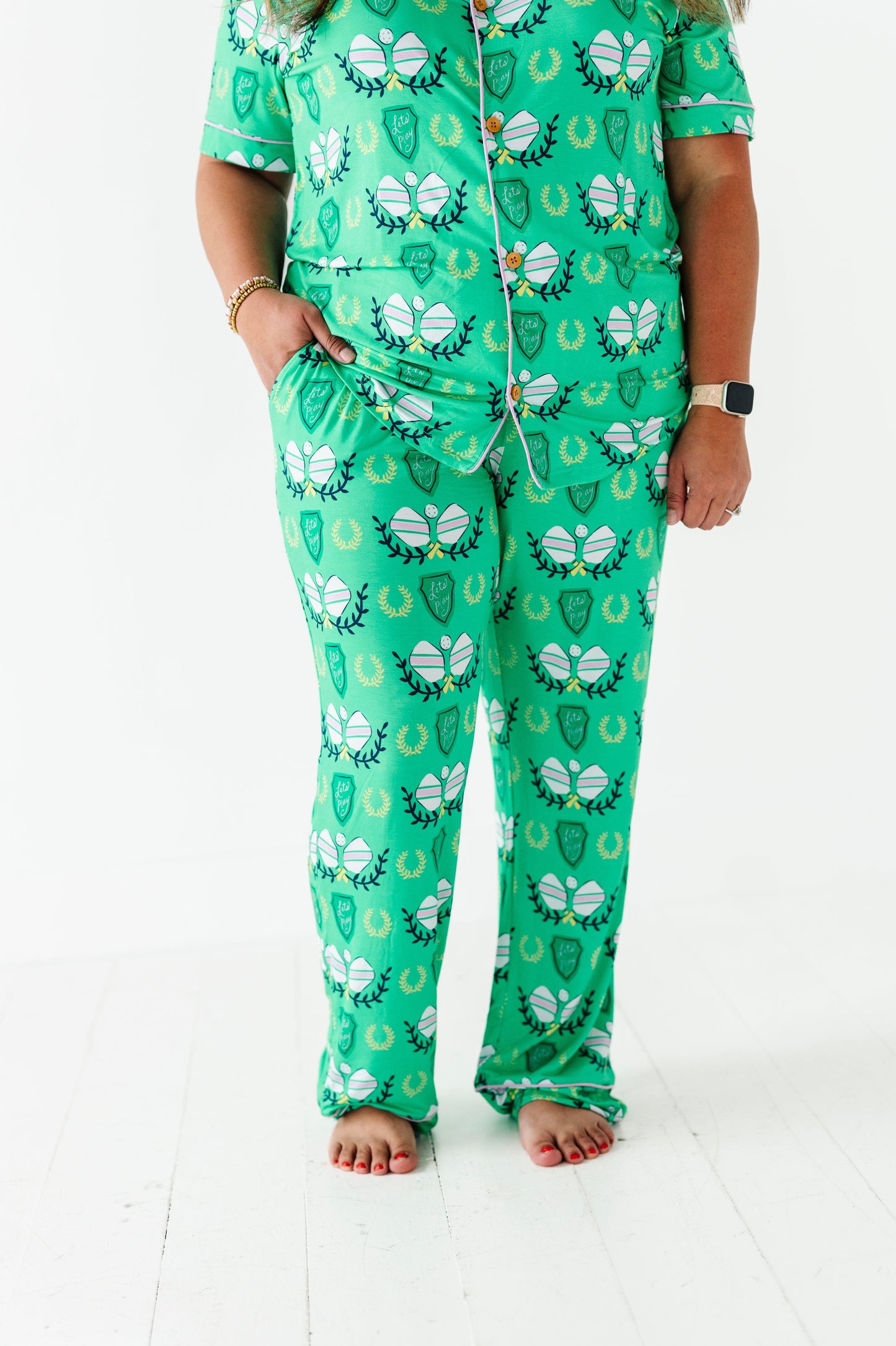 Pickleball Womens Bamboo Pajama Set - Kiki + Lulu