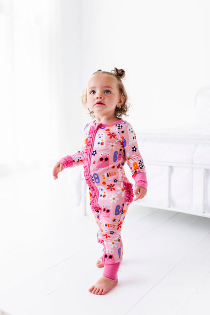 Pink A Boo Halloween Baby Bamboo Pajamas - Kiki + Lulu