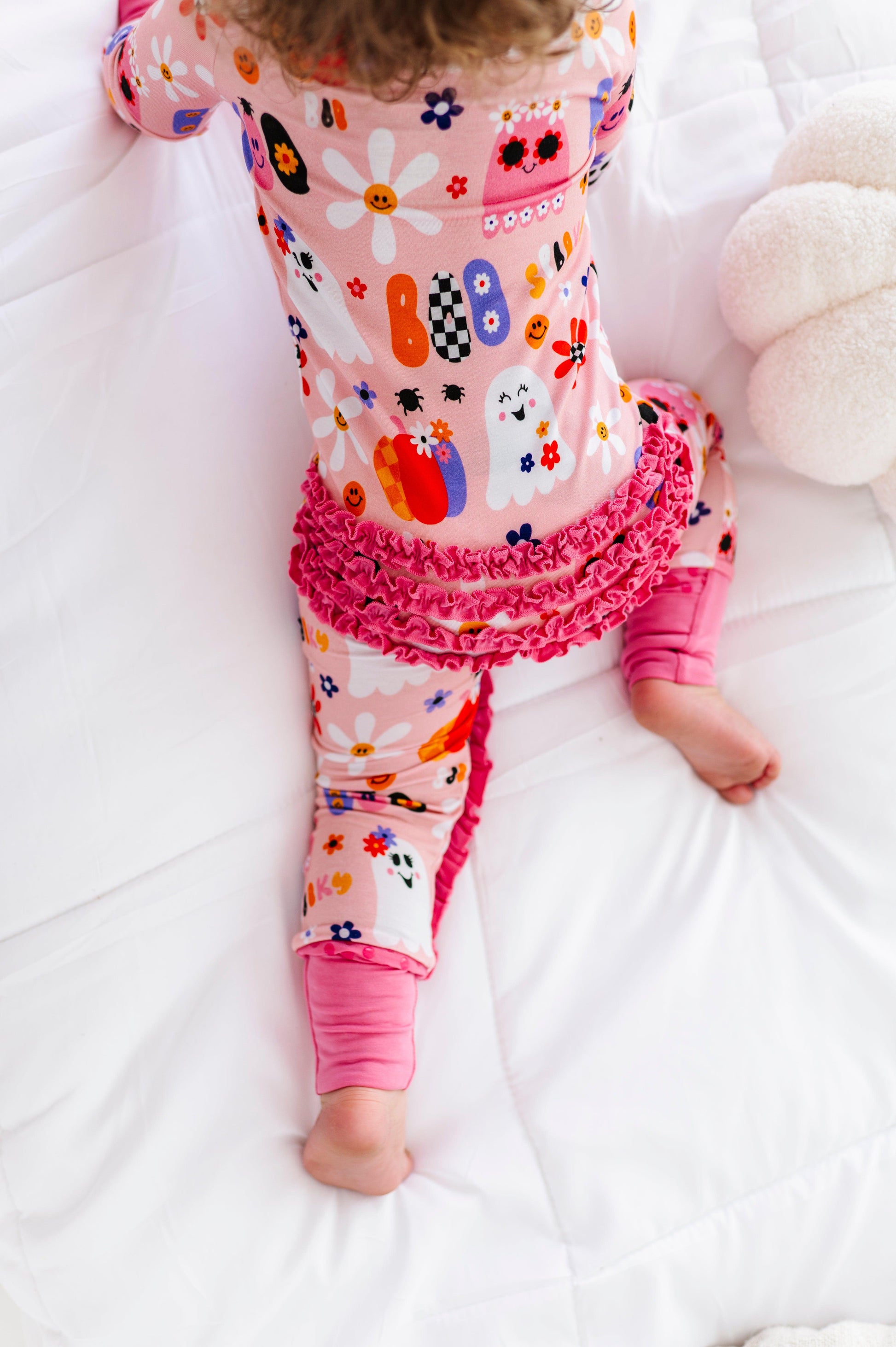 Pink A Boo Halloween Baby Bamboo Pajamas - Kiki + Lulu