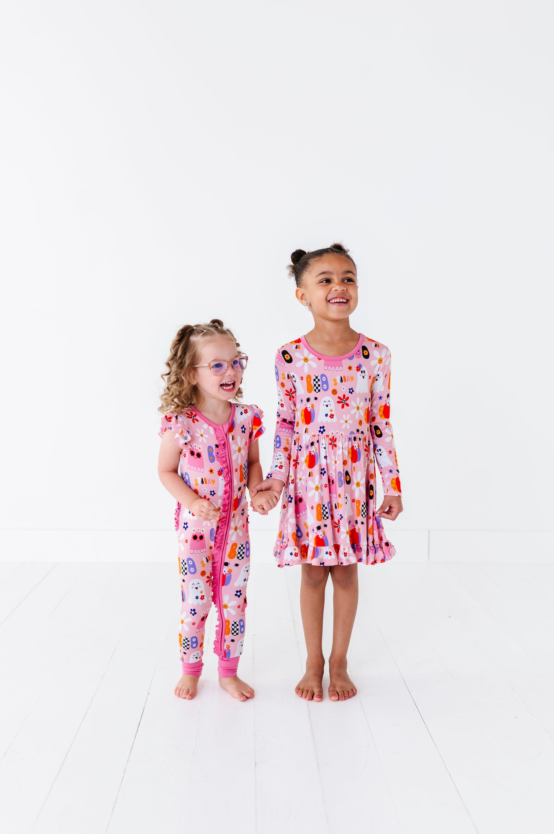 Pink A Boo Halloween Romper - Kiki + Lulu