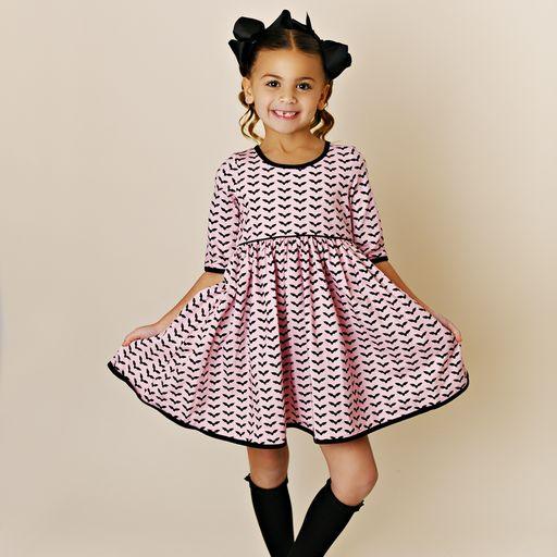 Pink Bats Dress - Butterbugboutique