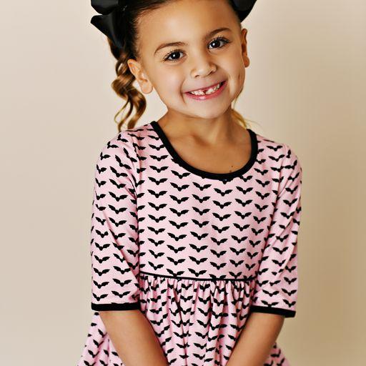 Pink Bats Dress - Butterbugboutique