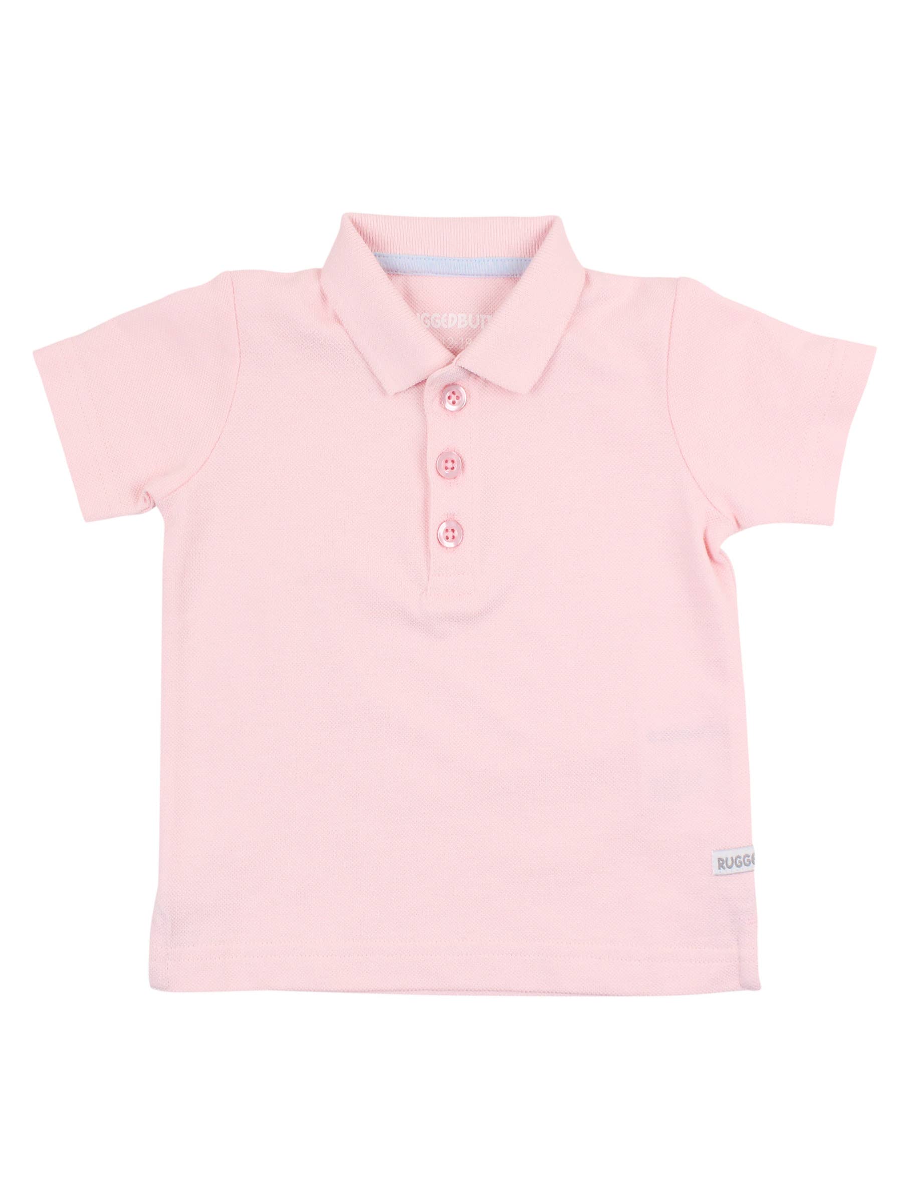 Pink Pique Polo Shirt - RuffleButts + RuggedButts