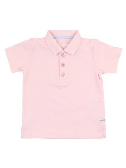 Pink Pique Polo Shirt - RuffleButts + RuggedButts