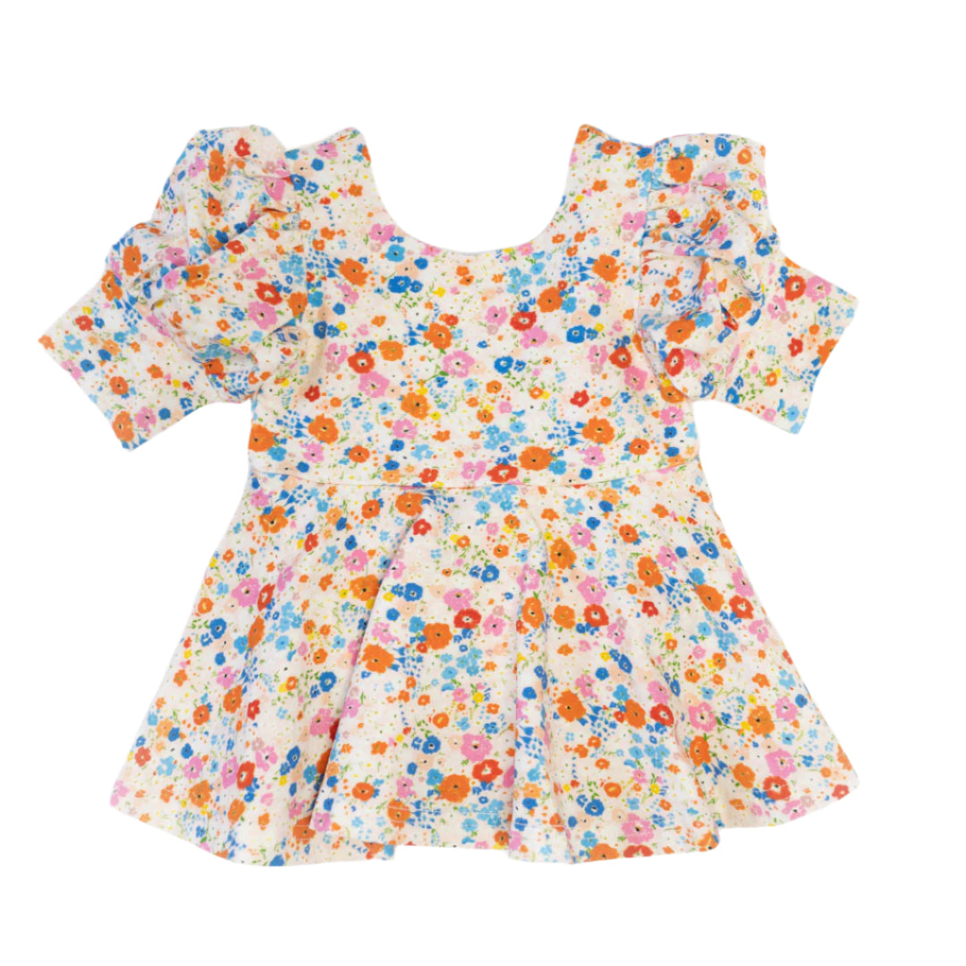 Puff Skirted Leotard in Summer Blooms - Ollie Jay