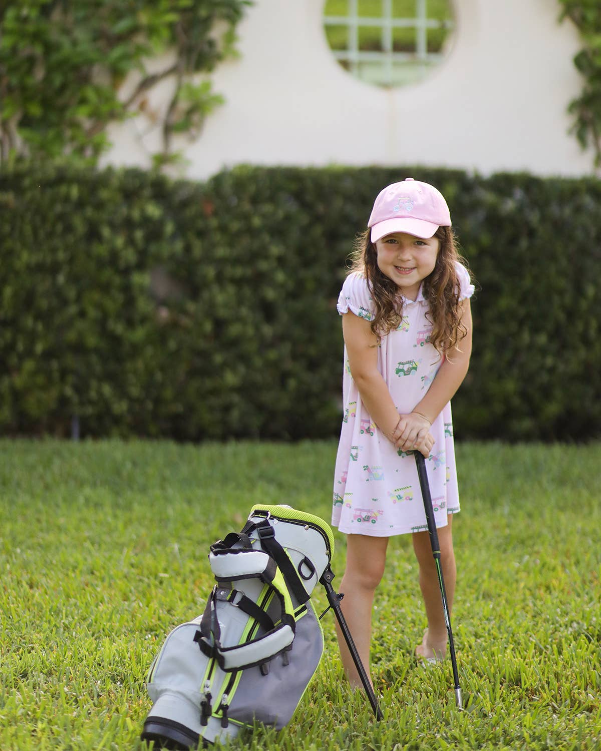 Rainbow Golf Cart Bow Baseball Hat - Bits & Bows