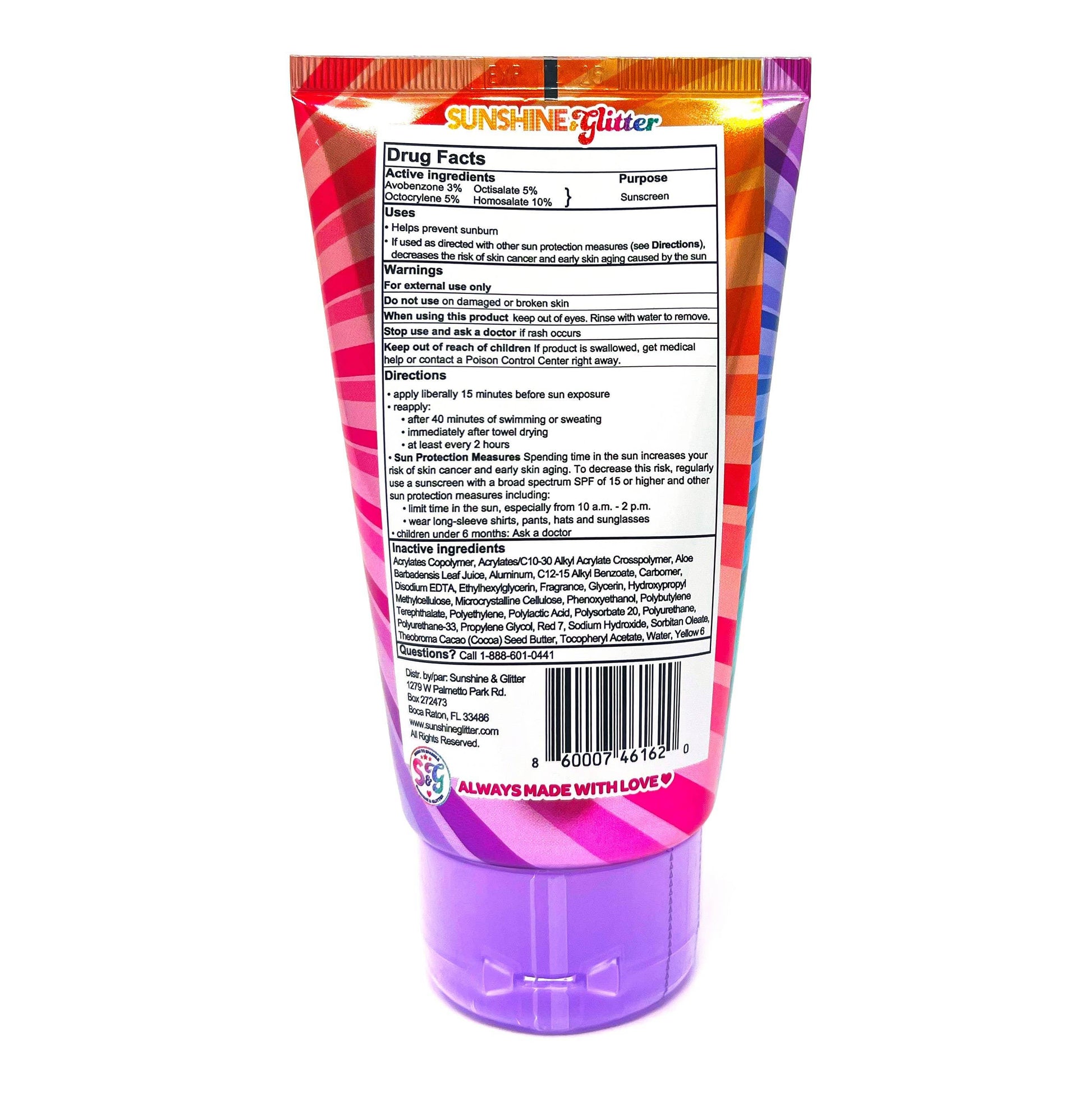 Rainbow Party Cake Travel Ready Sunscreen Gift Set - Sunshine & Glitter