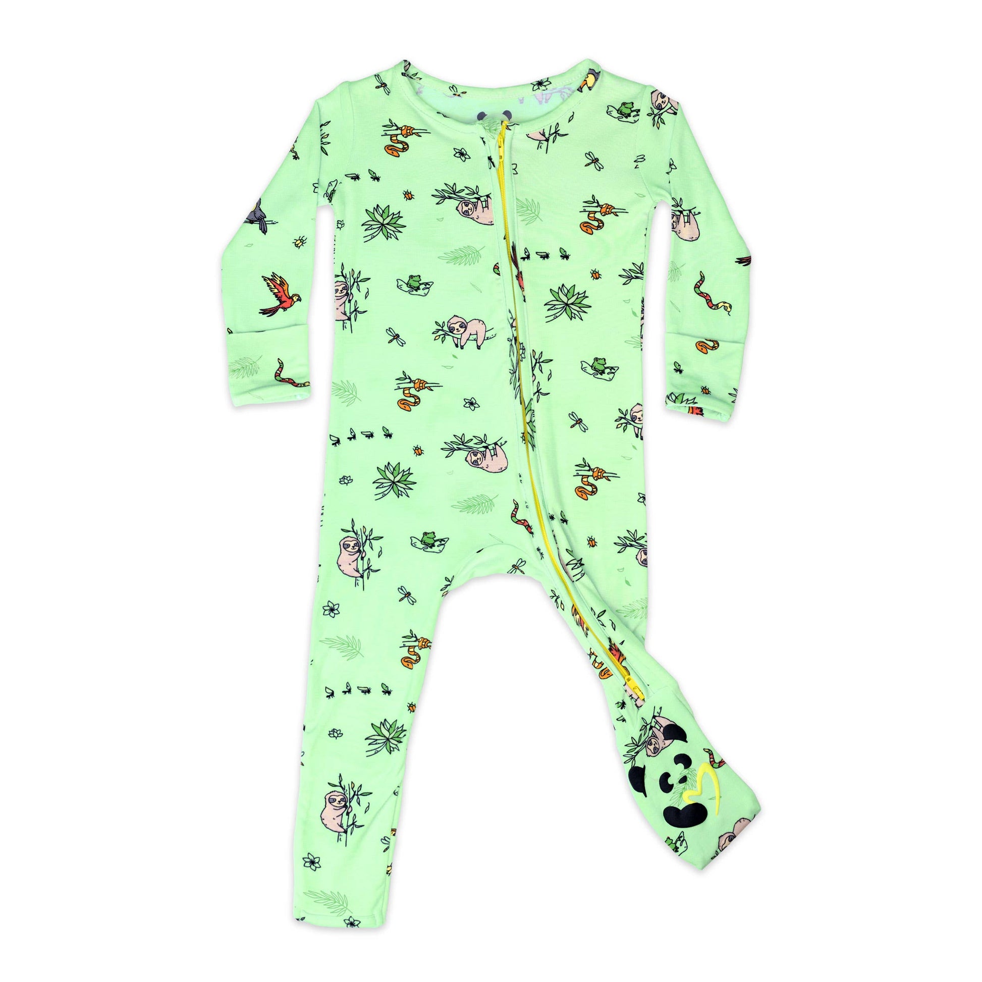 Rainforest Convertible Footie Bamboo Pajama - Bellabu Bear