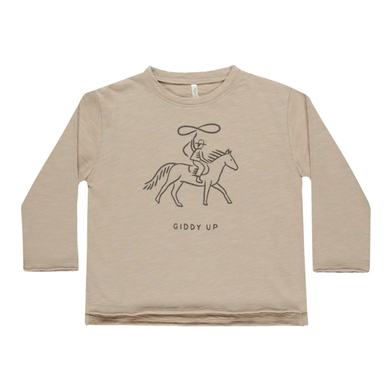 Raw Edge Long Sleeve Tee | Giddy Up - Rylee + Cru