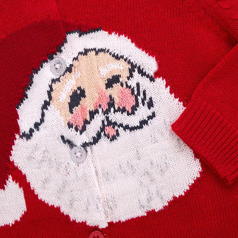 Red Santa Baby Girls Maude Sweater - Pink Chicken