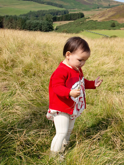 Red Santa Baby Girls Maude Sweater - Pink Chicken