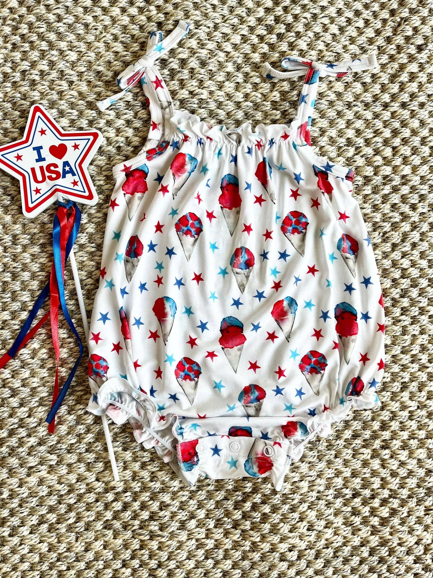 Red, White & Blue Snowcones Bubble - Sweet Bay Clothing