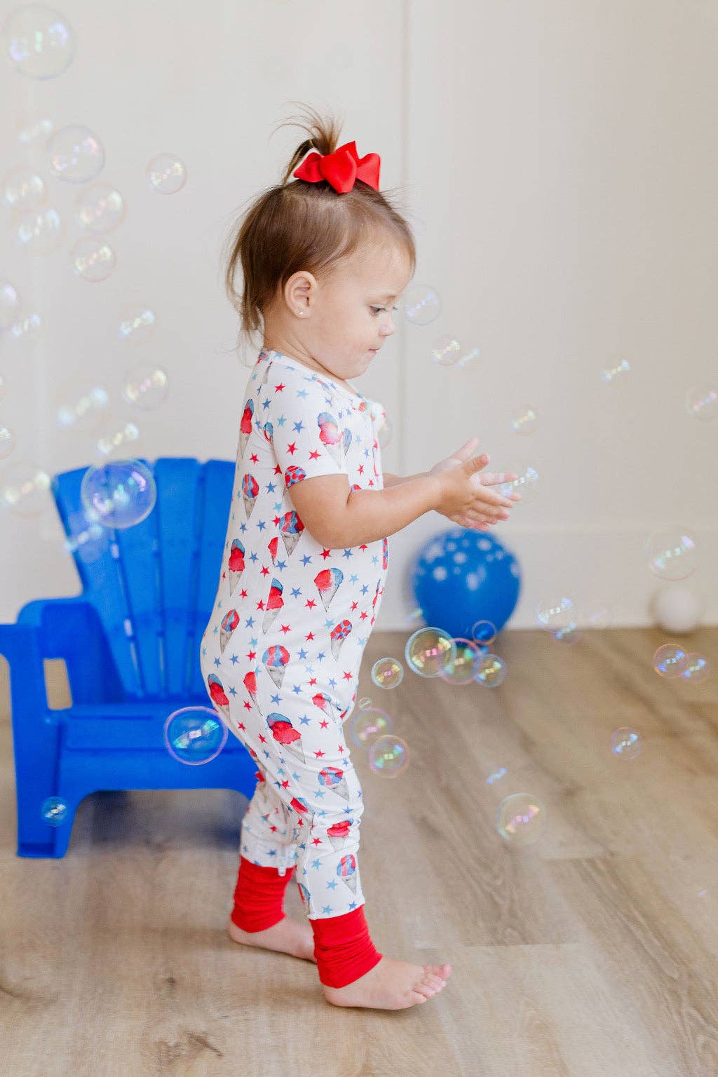 Red, White & Blue Snowcones Zipper Pajama - Sweet Bay Clothing