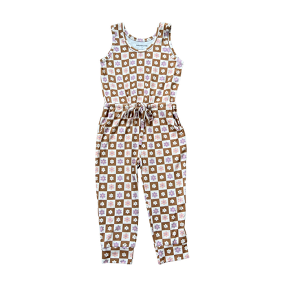 Retro Daisy Checker Girl's Tank Jumper - Babysprouts