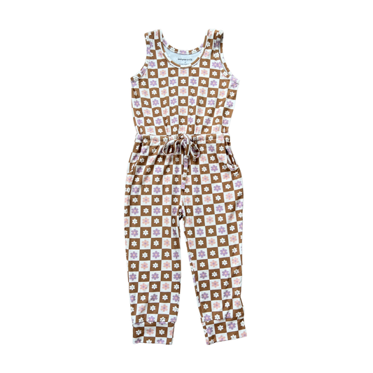 Retro Daisy Checker Girl's Tank Jumper - Babysprouts