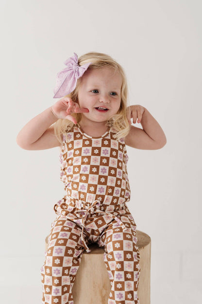 Retro Daisy Checker Girl's Tank Jumper - Babysprouts